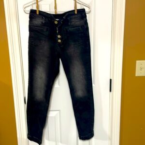 Pilcro and the Letterpress black button front jeans